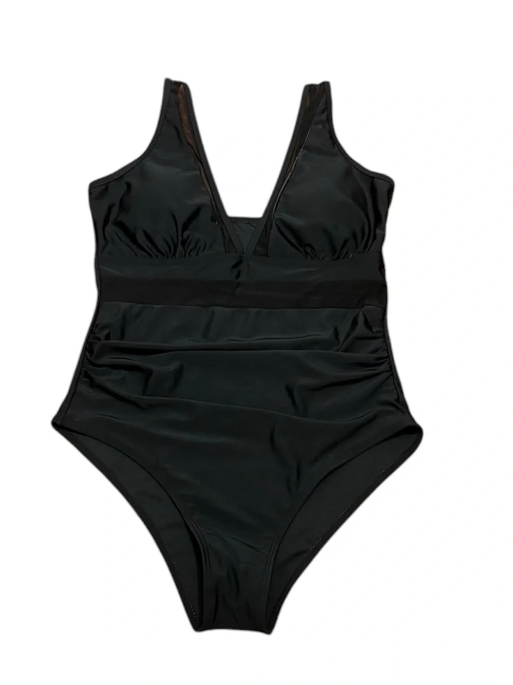 Women’s One-Piece Black Mesh Cut Out Swimsuit, Size M NWOT